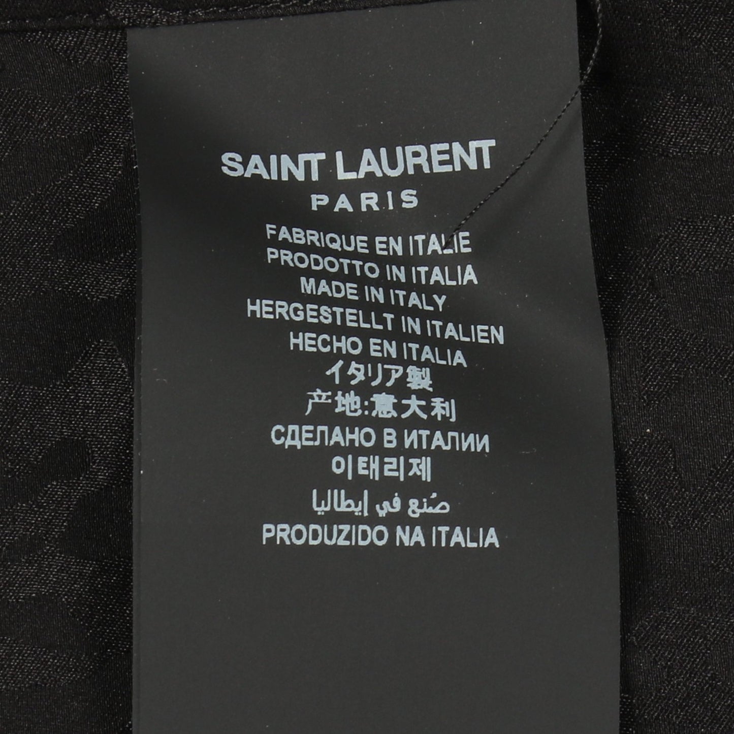 レオパード 総柄 長袖 シャツ シルク ブラック サンローランパリ トップス SAINT LAURENT PARIS
