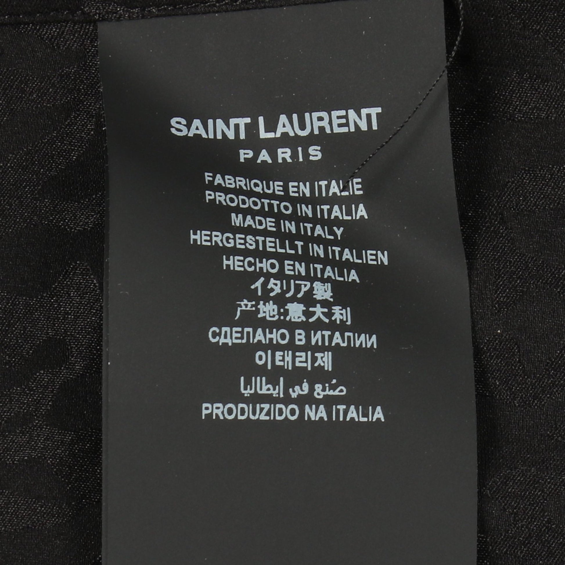 レオパード 総柄 長袖 シャツ シルク ブラック サンローランパリ トップス SAINT LAURENT PARIS