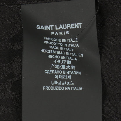 レオパード 総柄 長袖 シャツ シルク ブラック サンローランパリ トップス SAINT LAURENT PARIS