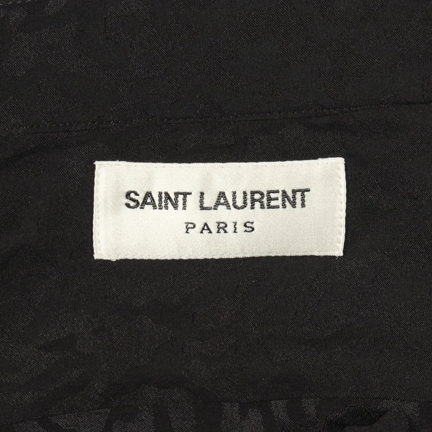 レオパード 総柄 長袖 シャツ シルク ブラック サンローランパリ トップス SAINT LAURENT PARIS