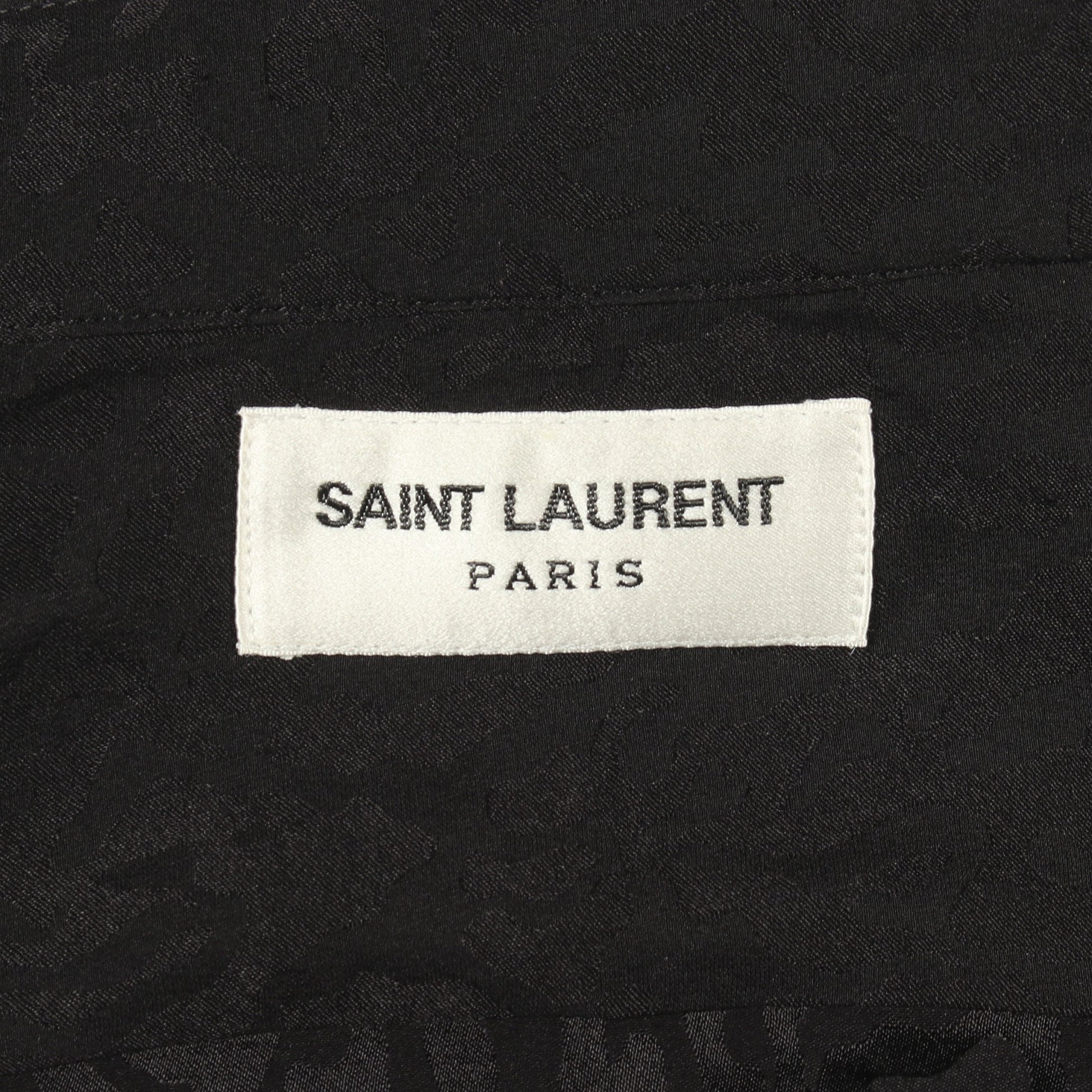 レオパード 総柄 長袖 シャツ シルク ブラック サンローランパリ トップス SAINT LAURENT PARIS