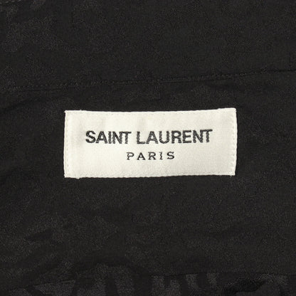 レオパード 総柄 長袖 シャツ シルク ブラック サンローランパリ トップス SAINT LAURENT PARIS