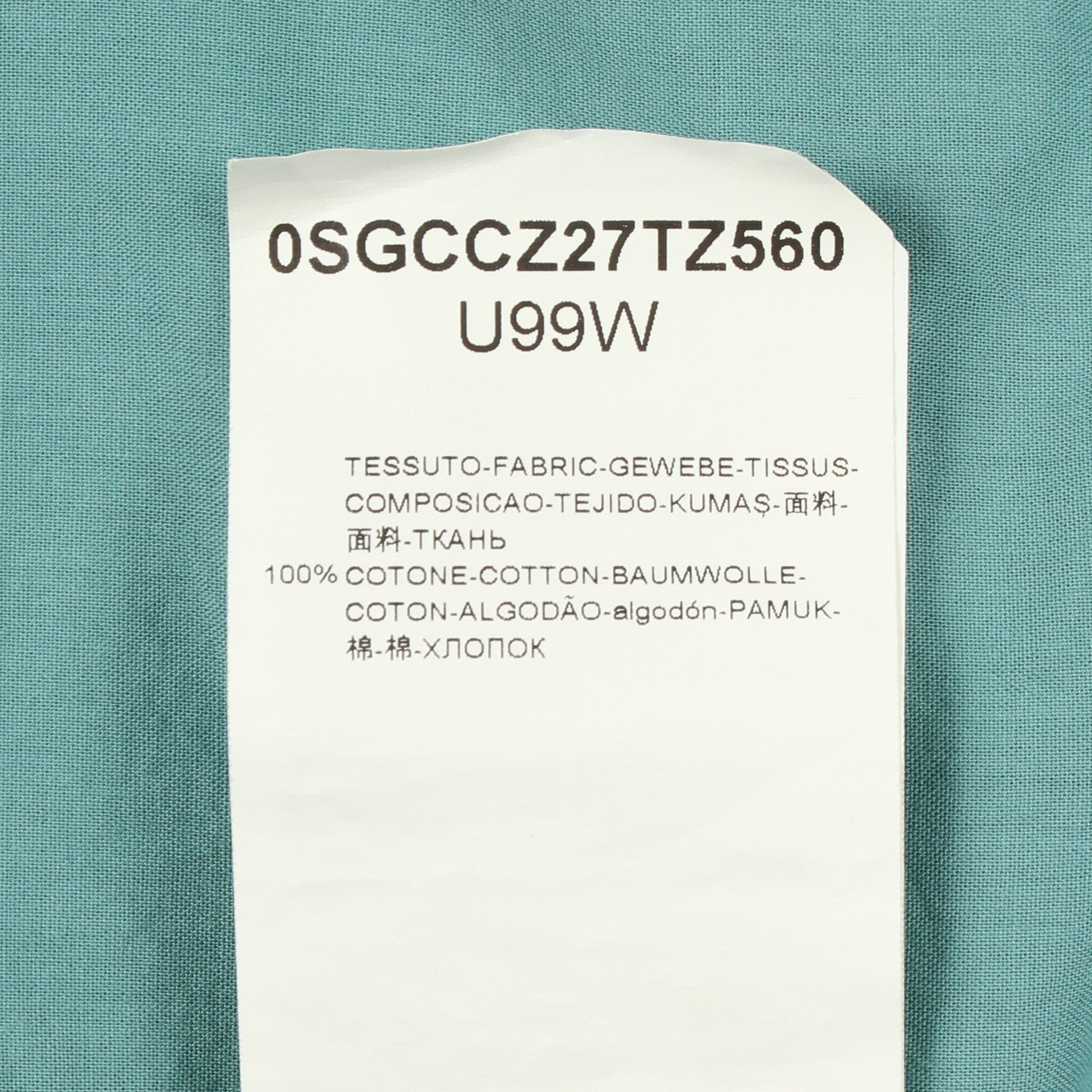 オープンカラー 長袖 シャツ コットン ターコイズブルー ジョルジオアルマーニ トップス GIORGIO ARMANI