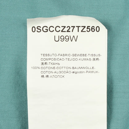 オープンカラー 長袖 シャツ コットン ターコイズブルー ジョルジオアルマーニ トップス GIORGIO ARMANI