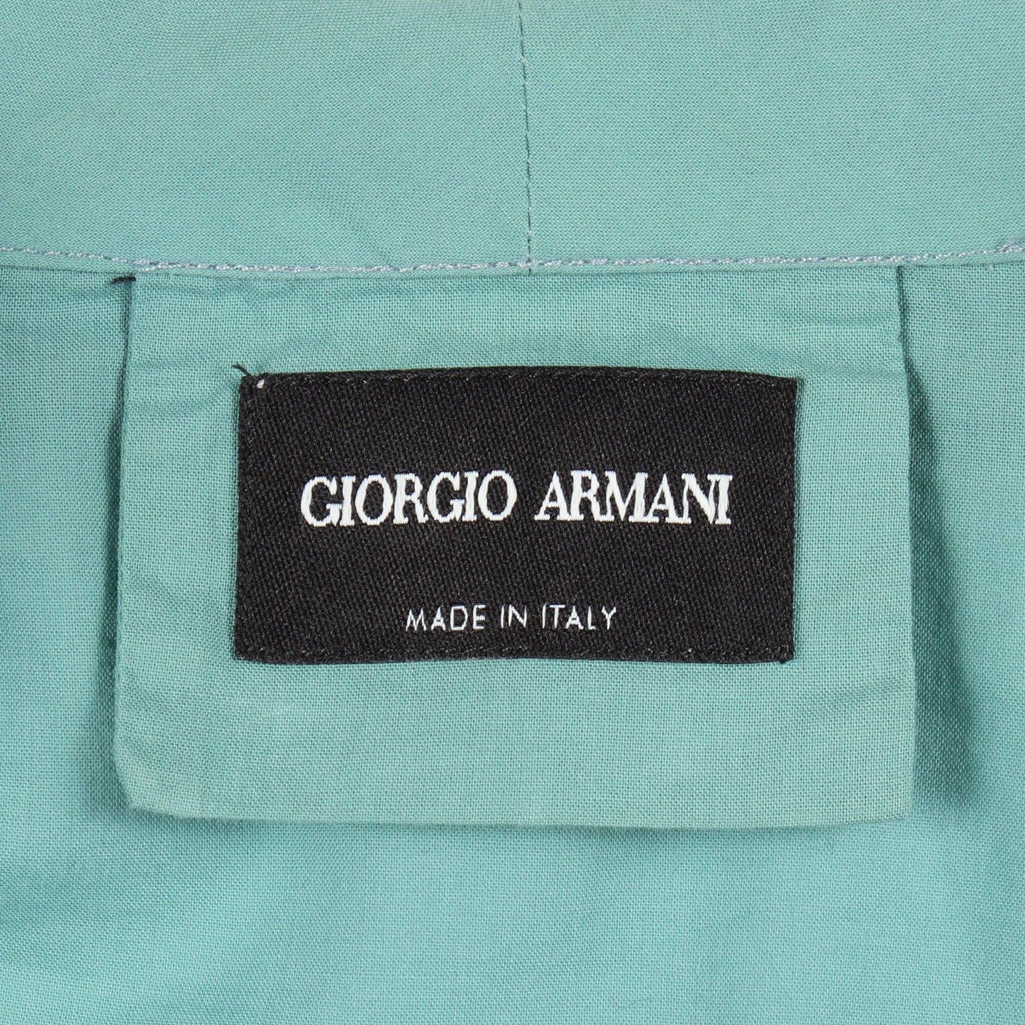 オープンカラー 長袖 シャツ コットン ターコイズブルー ジョルジオアルマーニ トップス GIORGIO ARMANI
