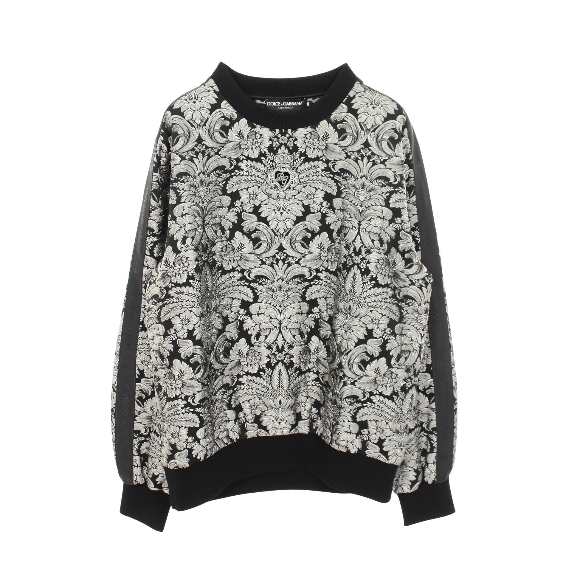ジャガード 総柄 スウェットシャツ ブラック グレー ドルチェアンドガッバーナ トップス DOLCE&GABBANA