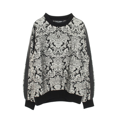 ジャガード 総柄 スウェットシャツ ブラック グレー ドルチェアンドガッバーナ トップス DOLCE&GABBANA