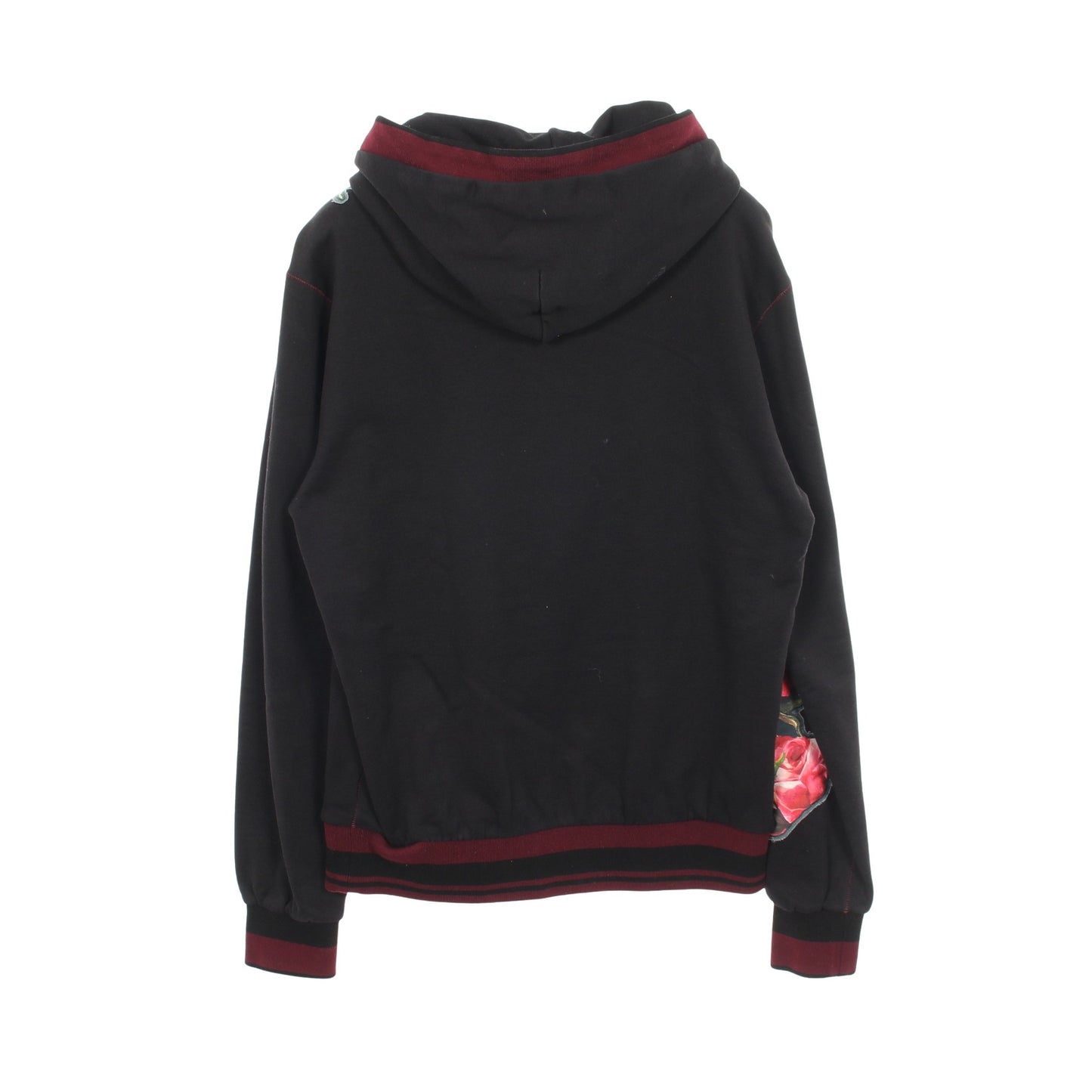 ローズパッチ プルオーバーパーカー コットン ブラック ボルドー ダークグリーン ドルチェアンドガッバーナ トップス DOLCE&GABBANA