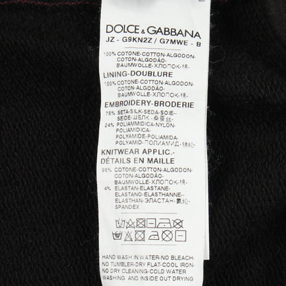 ローズパッチ プルオーバーパーカー コットン ブラック ボルドー ダークグリーン ドルチェアンドガッバーナ トップス DOLCE&GABBANA