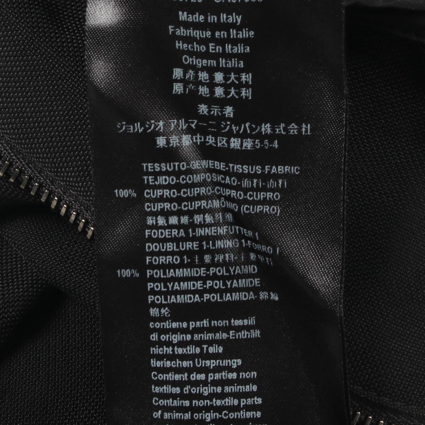 ブルゾン フード付き ジャケット キュプラ ブラック ジョルジオアルマーニ アウター GIORGIO ARMANI