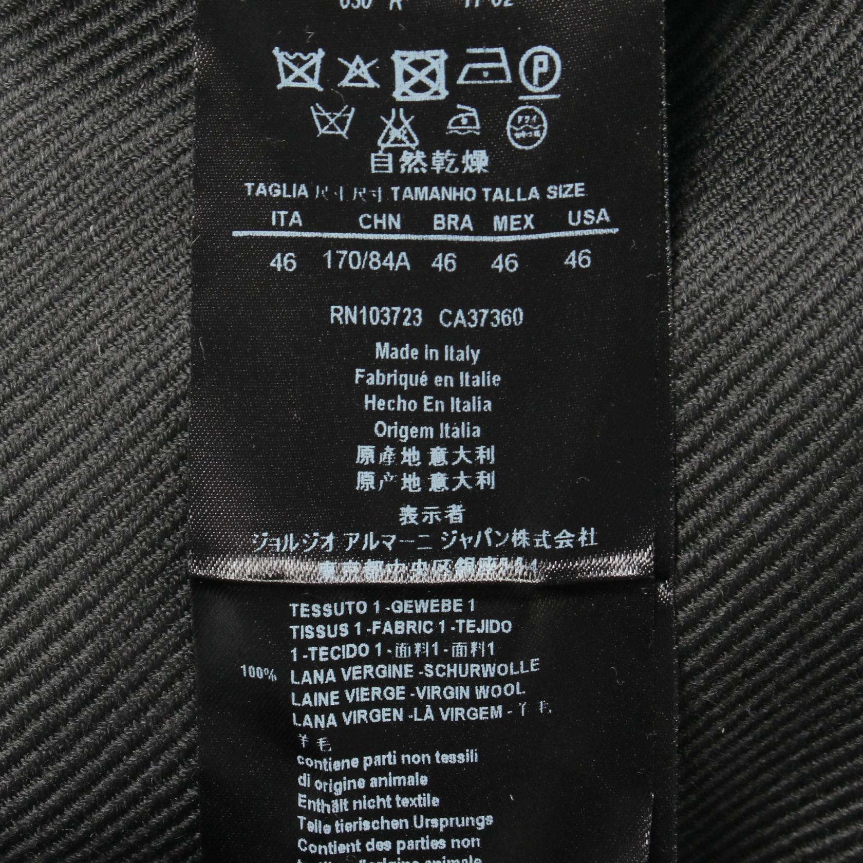 フード付き コート ウール ダークグレー ジョルジオアルマーニ アウター GIORGIO ARMANI