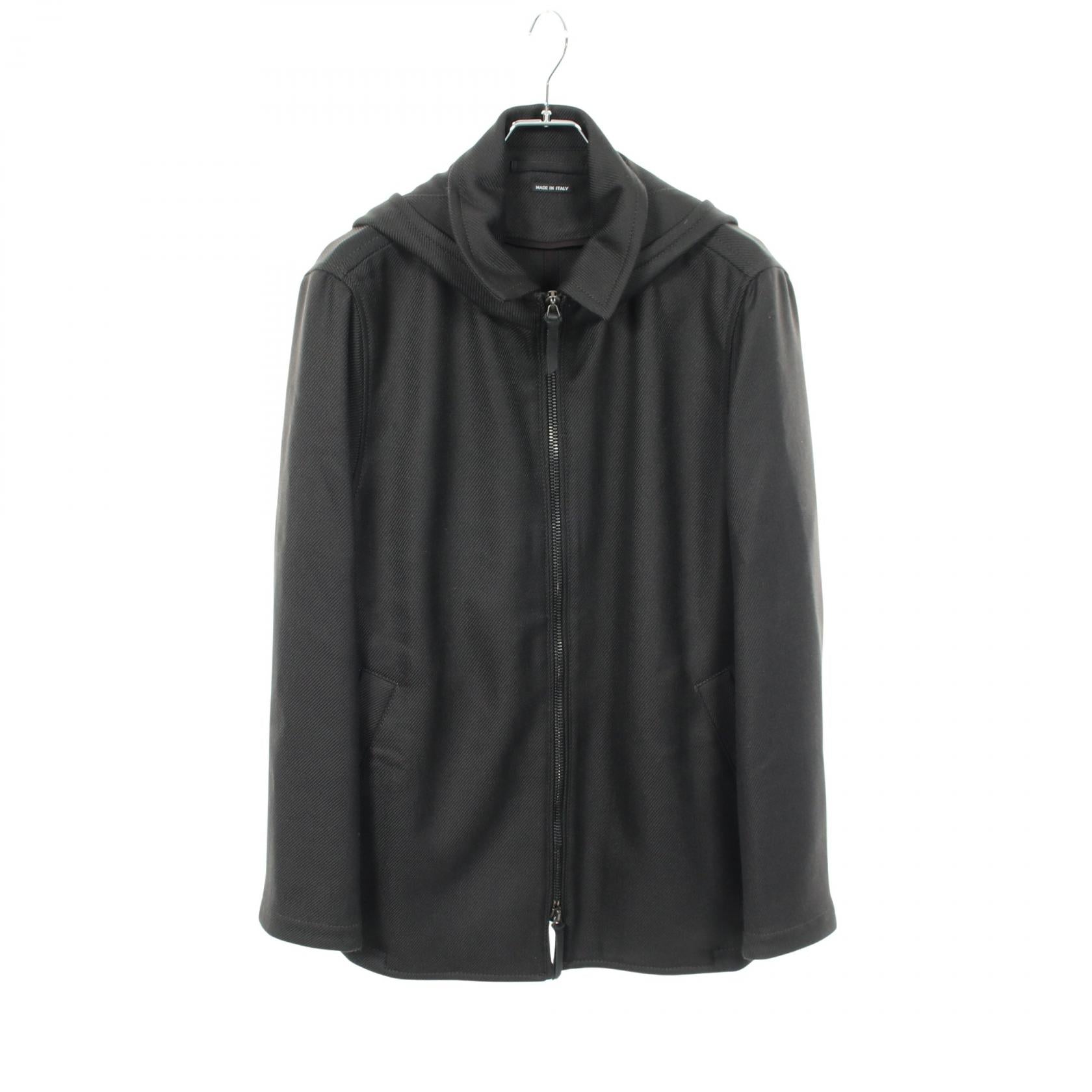フード付き コート ウール ダークグレー ジョルジオアルマーニ アウター GIORGIO ARMANI