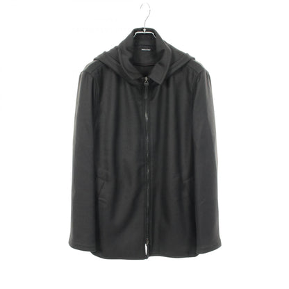フード付き コート ウール ダークグレー ジョルジオアルマーニ アウター GIORGIO ARMANI