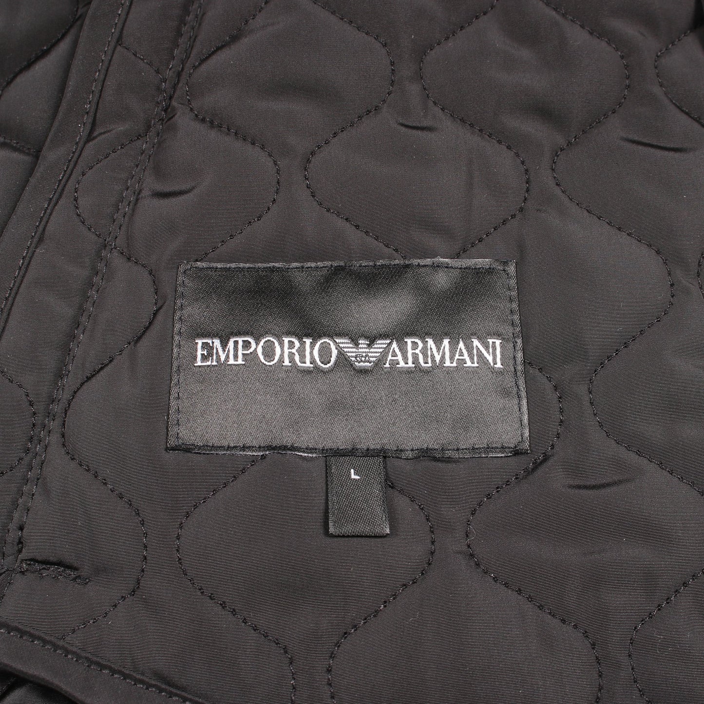 切替 中綿 キルティングジャケット ブラック エンポリオアルマーニ アウター EMPORIO ARMANI