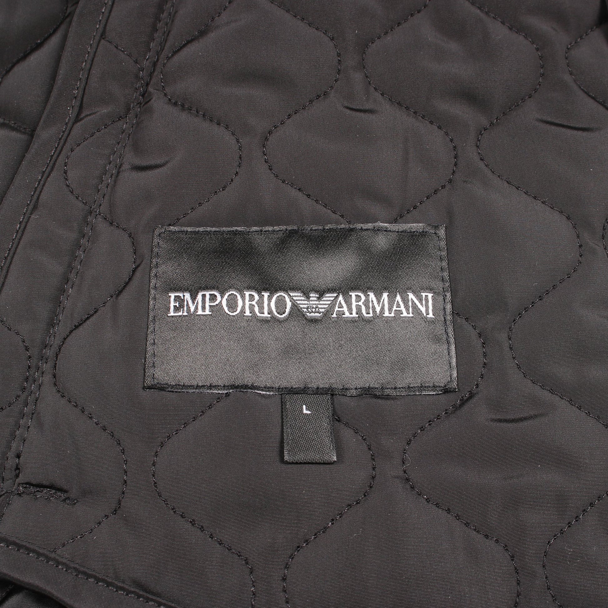 切替 中綿 キルティングジャケット ブラック エンポリオアルマーニ アウター EMPORIO ARMANI