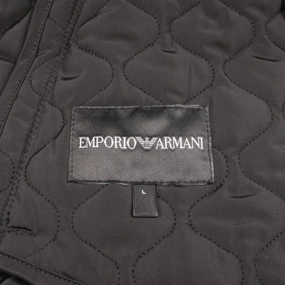 切替 中綿 キルティングジャケット ブラック エンポリオアルマーニ アウター EMPORIO ARMANI