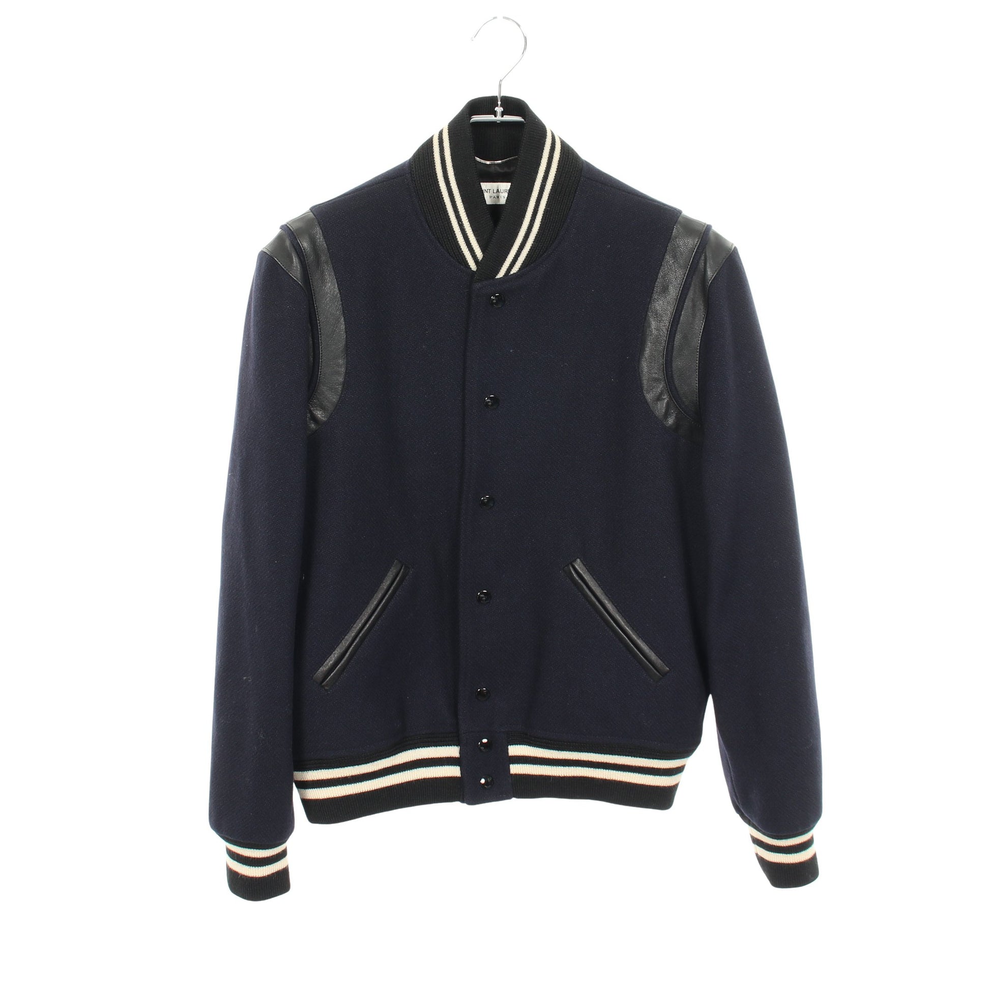 テディジャケット ブルゾン スタジャン ウール ネイビー ブラック サンローランパリ アウター SAINT LAURENT PARIS
