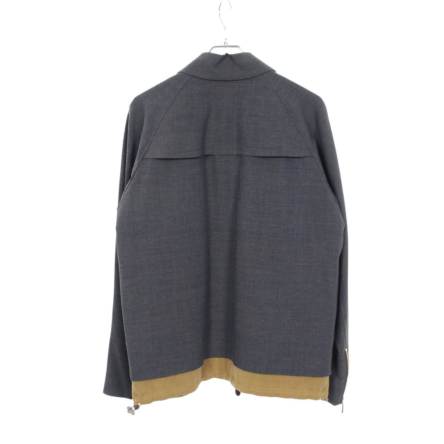 襟付きレイヤード ジャケット ブルゾン ウール インディゴブルー カーキグリーン ジョルジオアルマーニ アウター GIORGIO ARMANI