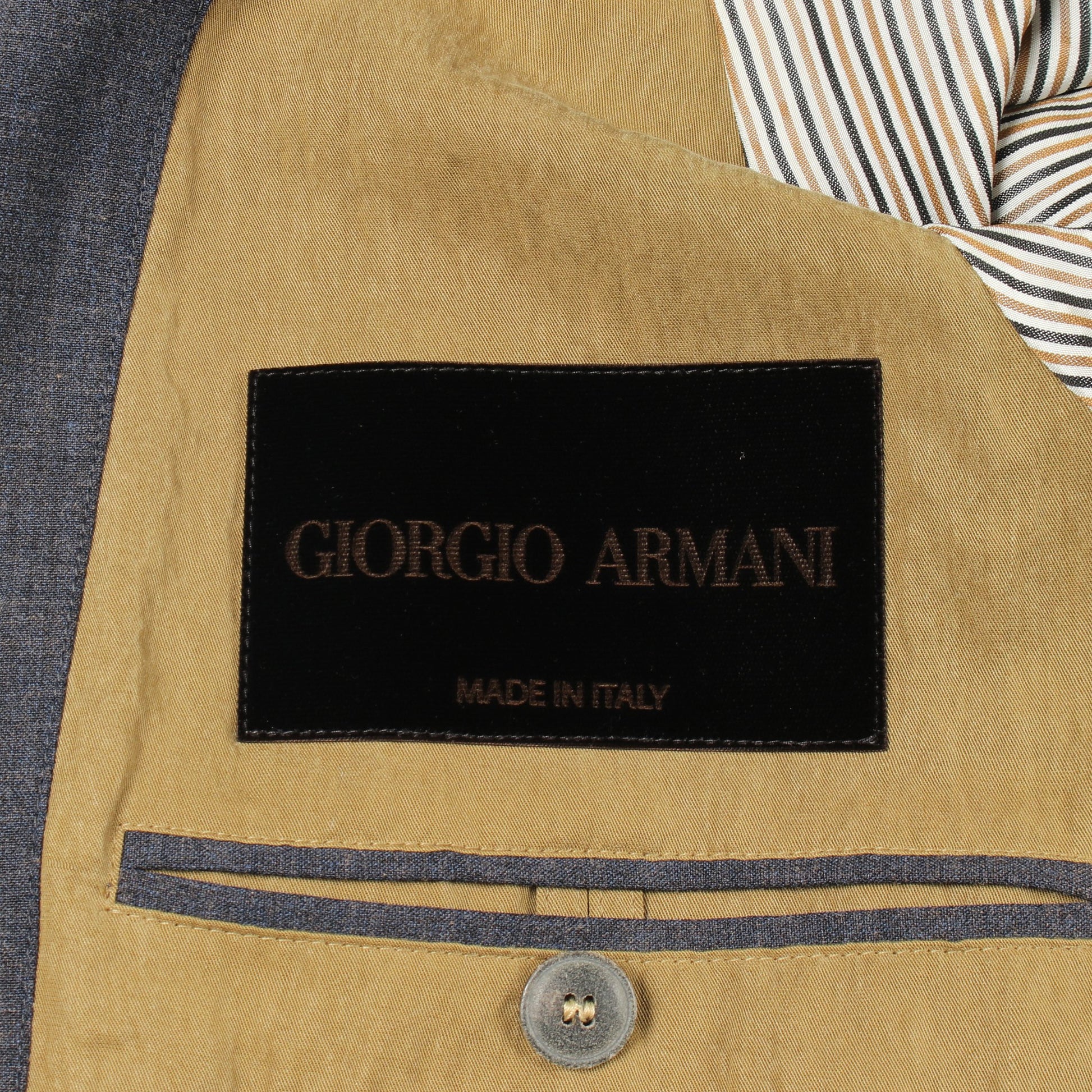 襟付きレイヤード ジャケット ブルゾン ウール インディゴブルー カーキグリーン ジョルジオアルマーニ アウター GIORGIO ARMANI