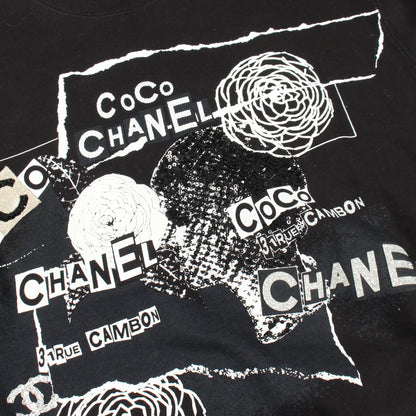 グラフィティロゴ カメリア スパンコール スウェットシャツ コットン ブラック シャネル トップス CHANEL