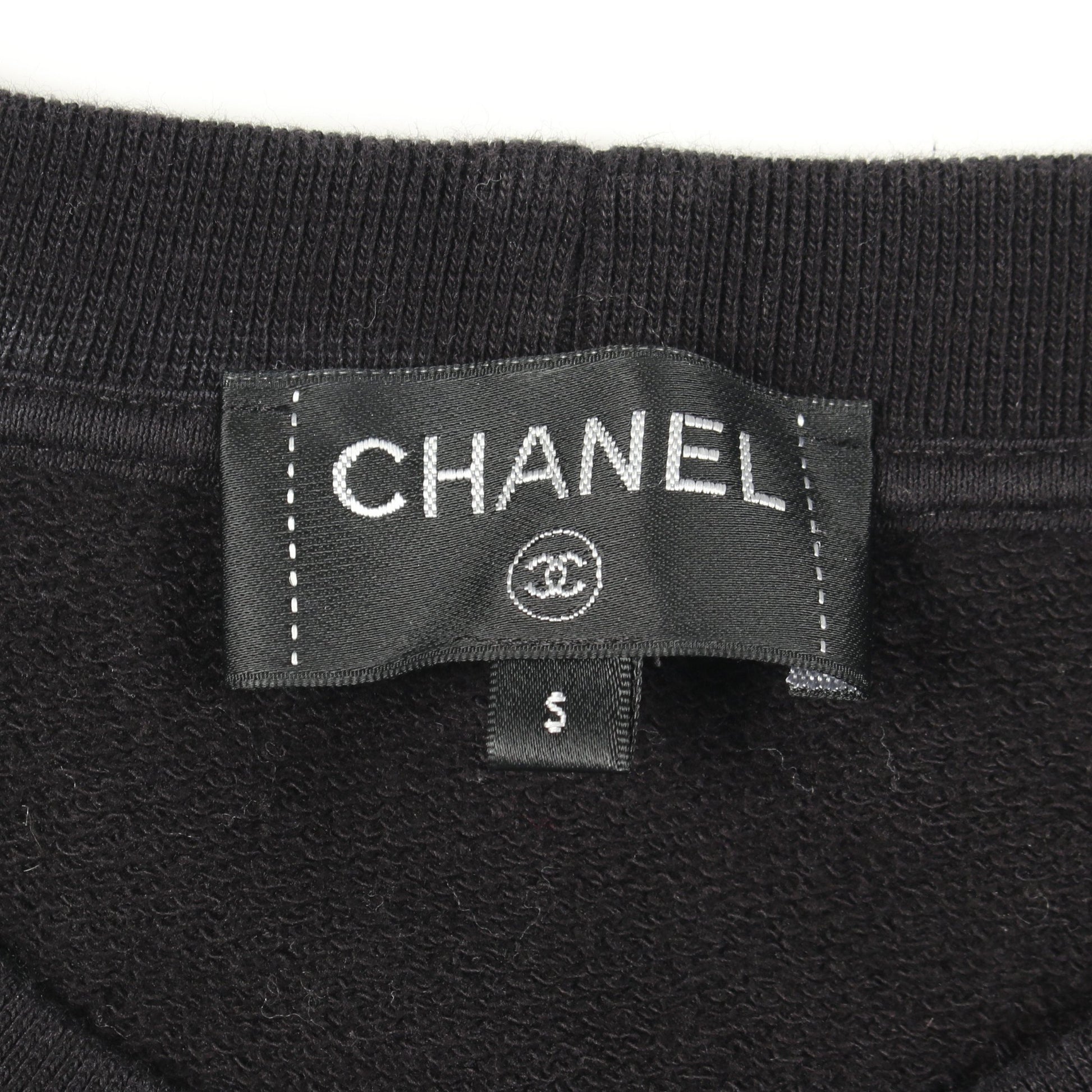 グラフィティロゴ カメリア スパンコール スウェットシャツ コットン ブラック シャネル トップス CHANEL