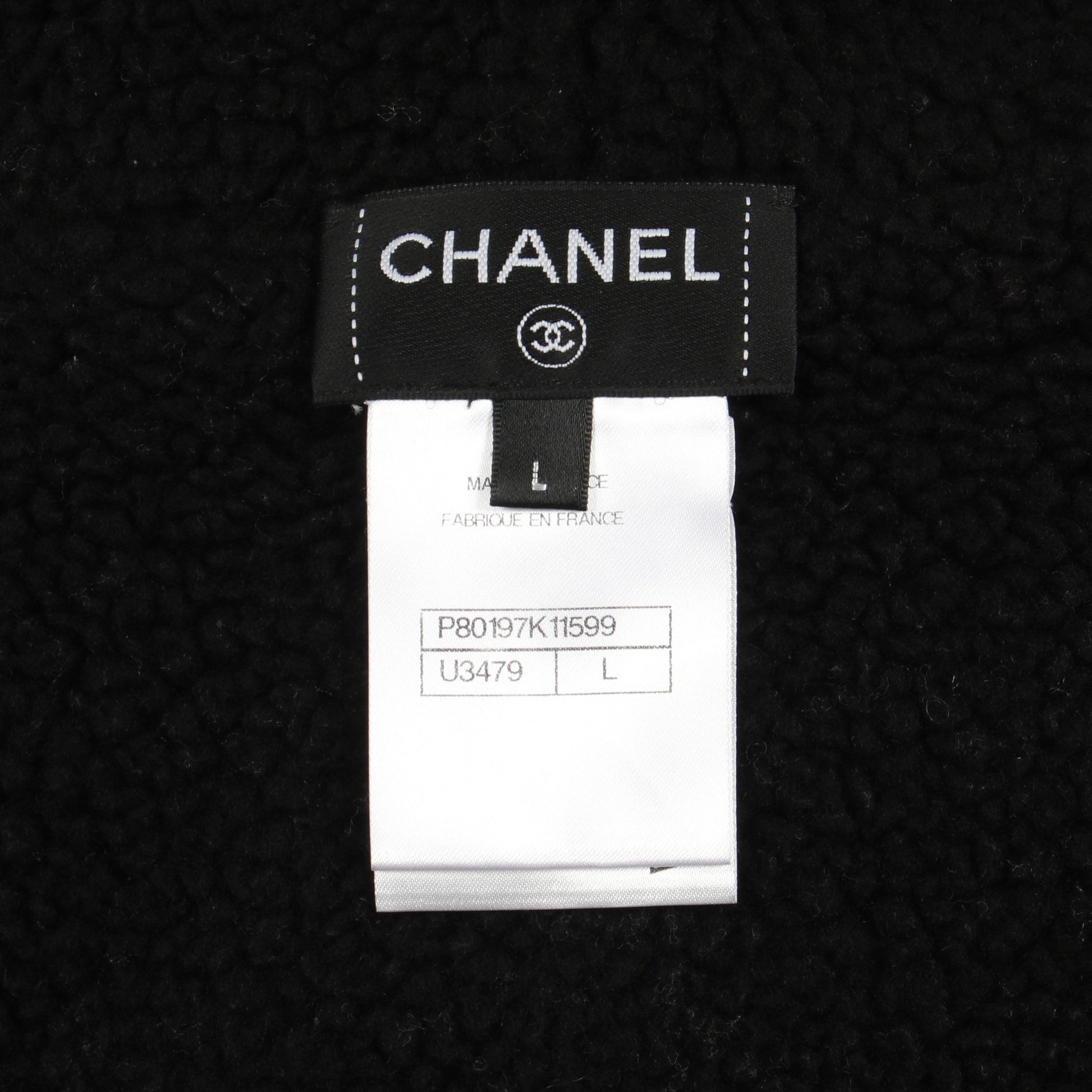 ココマーク ボア ジップアップパーカー コットン ブラック シャネル トップス CHANEL