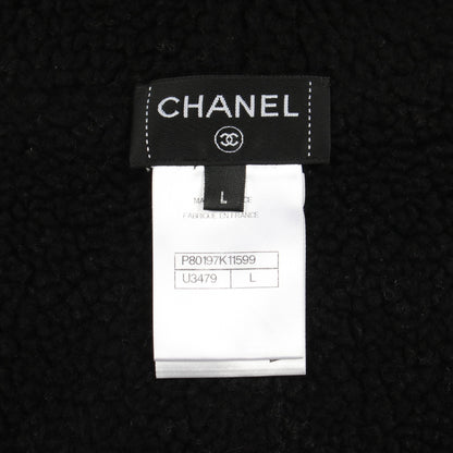 ココマーク ボア ジップアップパーカー コットン ブラック シャネル トップス CHANEL