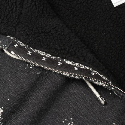 ココマーク ボア ジップアップパーカー コットン ブラック シャネル トップス CHANEL