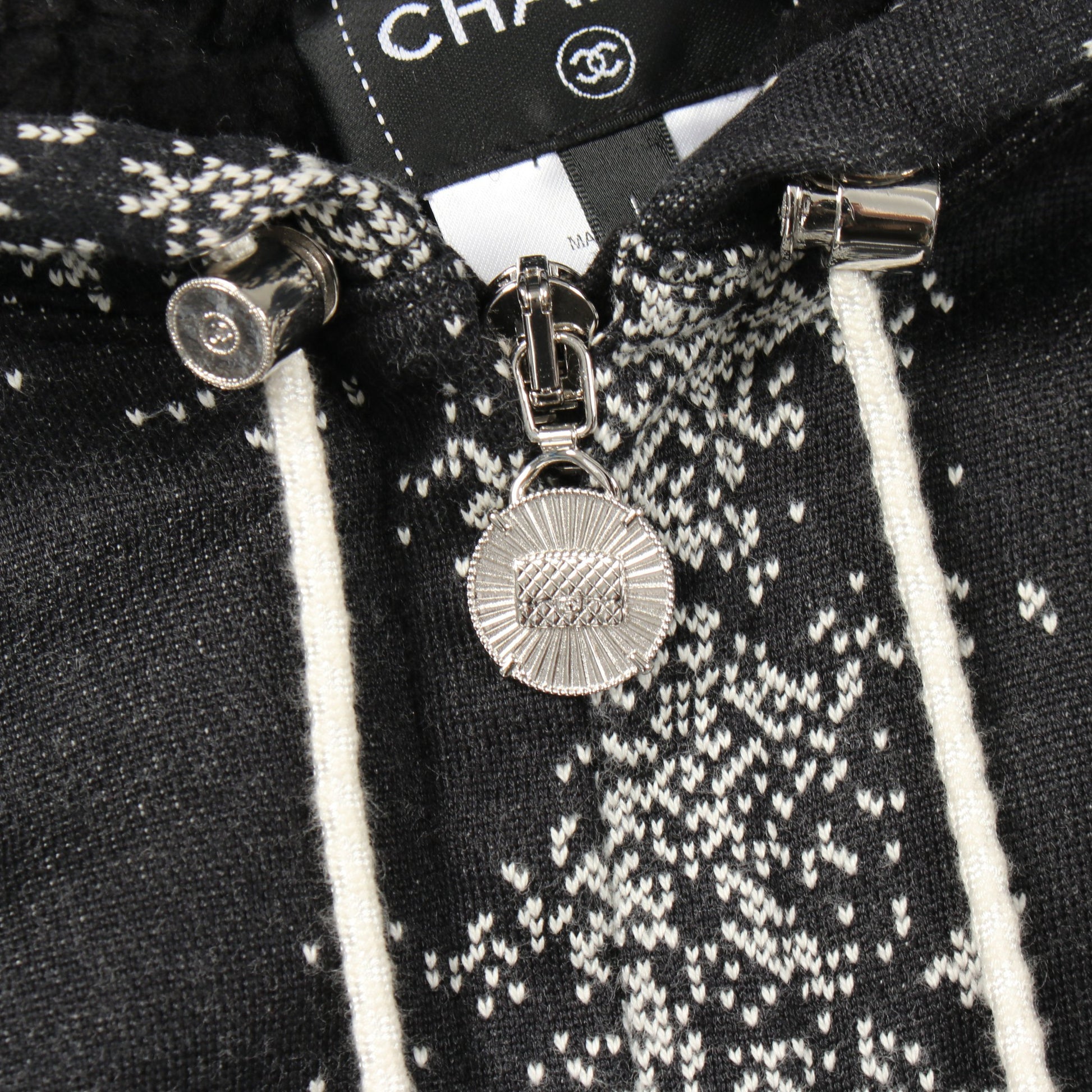 ココマーク ボア ジップアップパーカー コットン ブラック シャネル トップス CHANEL