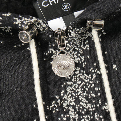 ココマーク ボア ジップアップパーカー コットン ブラック シャネル トップス CHANEL