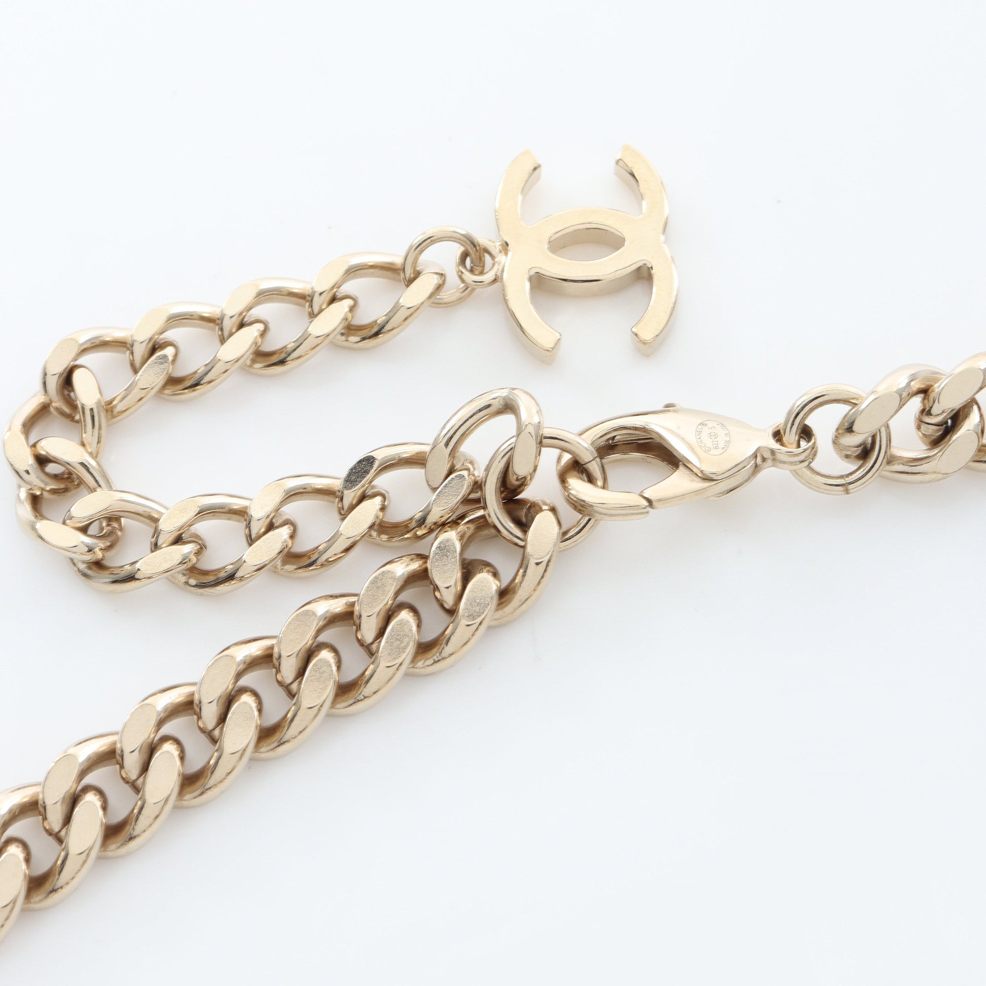 ココマーク チョーカー GP フェイクパール ラインストーン ゴールド オフホワイト クリア B22S シャネル アクセサリー CHANEL