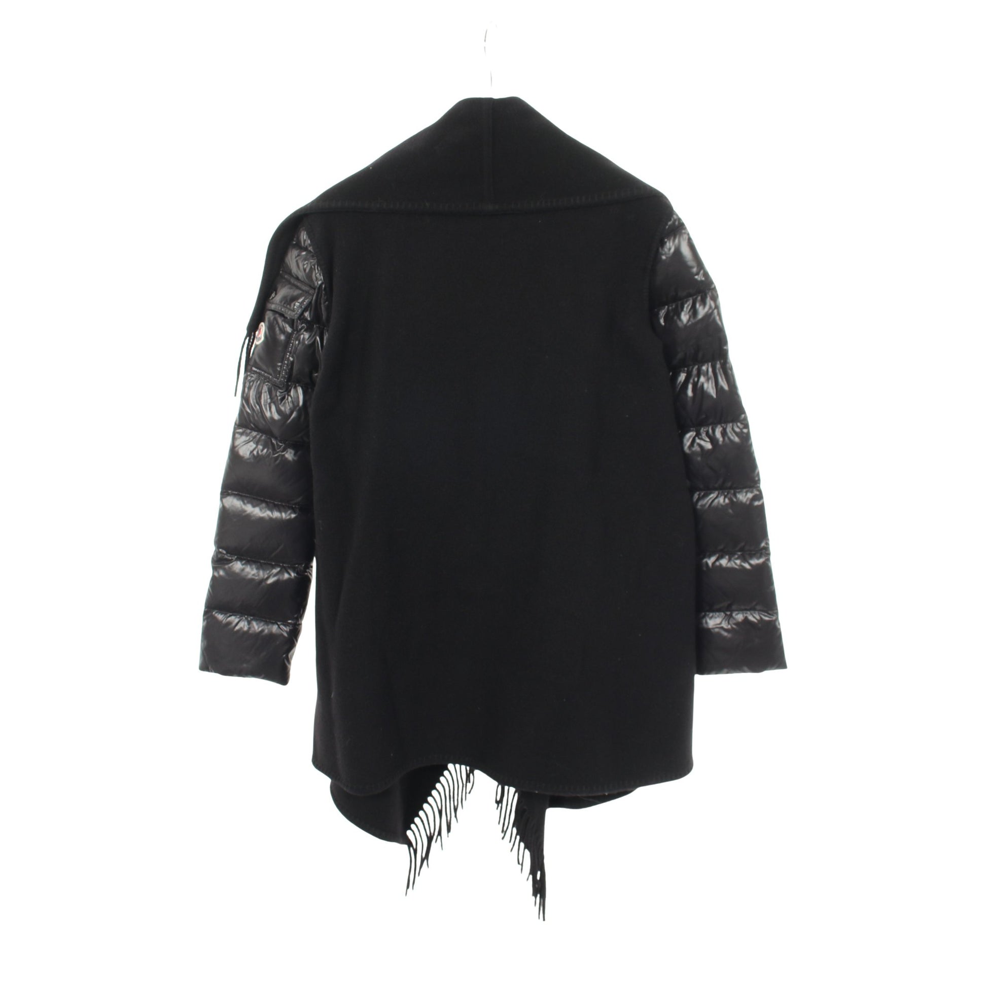 MANTELLA マンテラ ポンチョ ケープ 切替 ダウンジャケット ウール ナイロン ブラック モンクレール アウター MONCLER