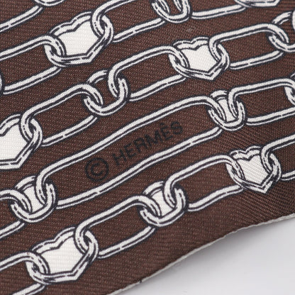 ツイリー L'EFFET KALEIDOSCOPE リボン スカーフ シルク ブラウン ホワイト エルメス 財布・小物 HERMES