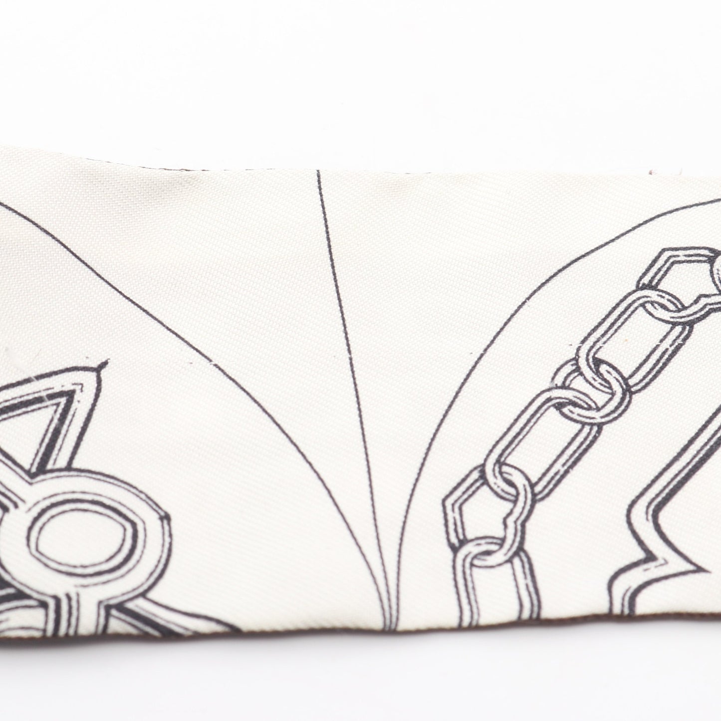ツイリー L'EFFET KALEIDOSCOPE リボン スカーフ シルク ブラウン ホワイト エルメス 財布・小物 HERMES