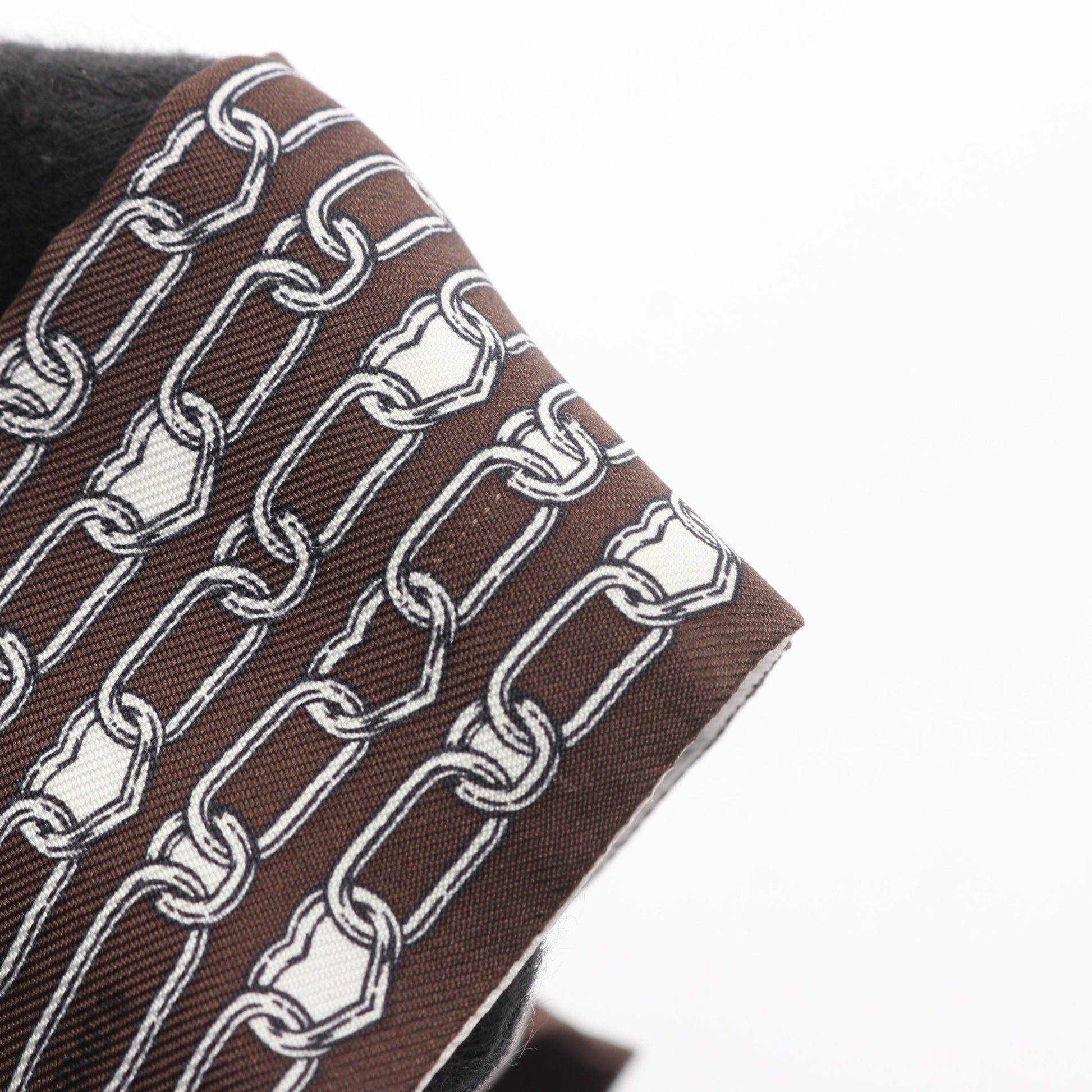 ツイリー L'EFFET KALEIDOSCOPE リボン スカーフ シルク ブラウン ホワイト エルメス 財布・小物 HERMES