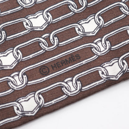 ツイリー L’EFFET KALEIDOSCOPE リボン スカーフ シルク ブラウン ホワイト エルメス 財布・小物 HERMES