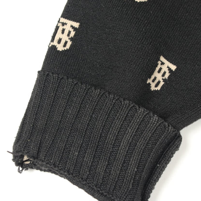 TBロゴ Vネック カーディガン S ブラック ベージュ バーバリー トップス BURBERRY