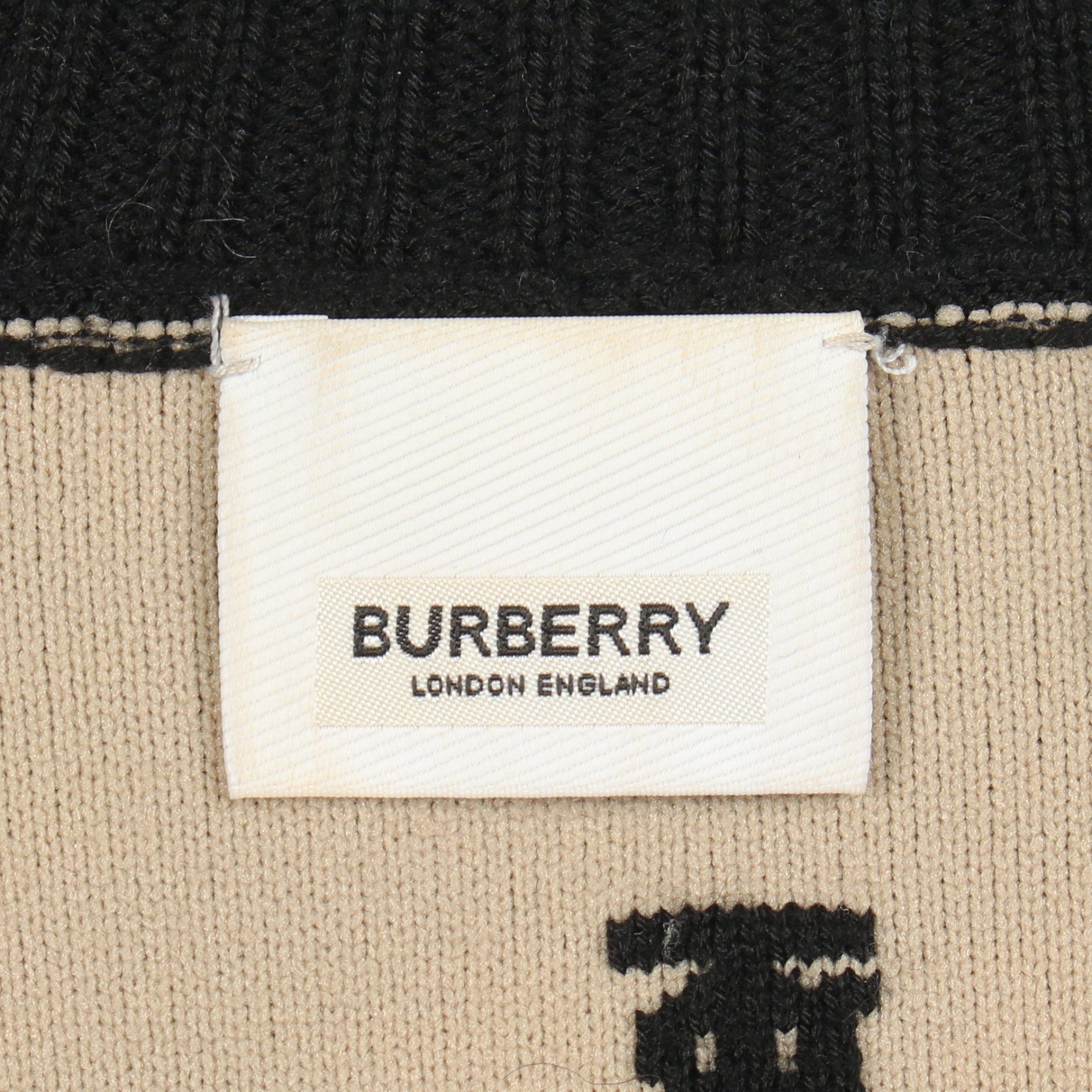 BURBERRY バーバリー カーディガン TBロゴ Vネック TBロゴ Vネック カーディガン S ブラック ベージュ バーバリー – RECLO