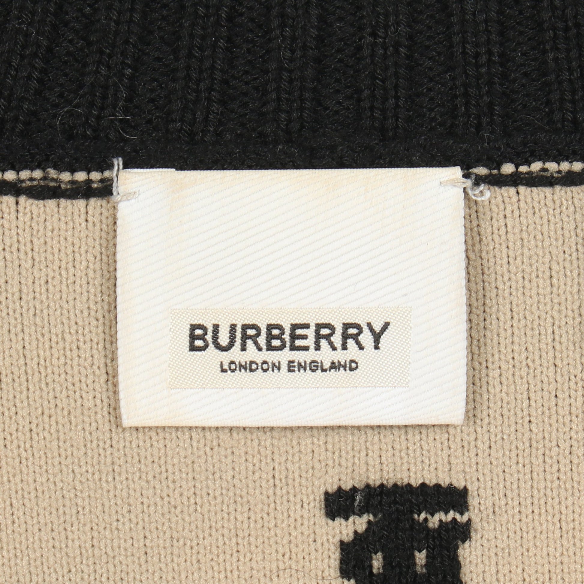 TBロゴ Vネック カーディガン S ブラック ベージュ バーバリー トップス BURBERRY