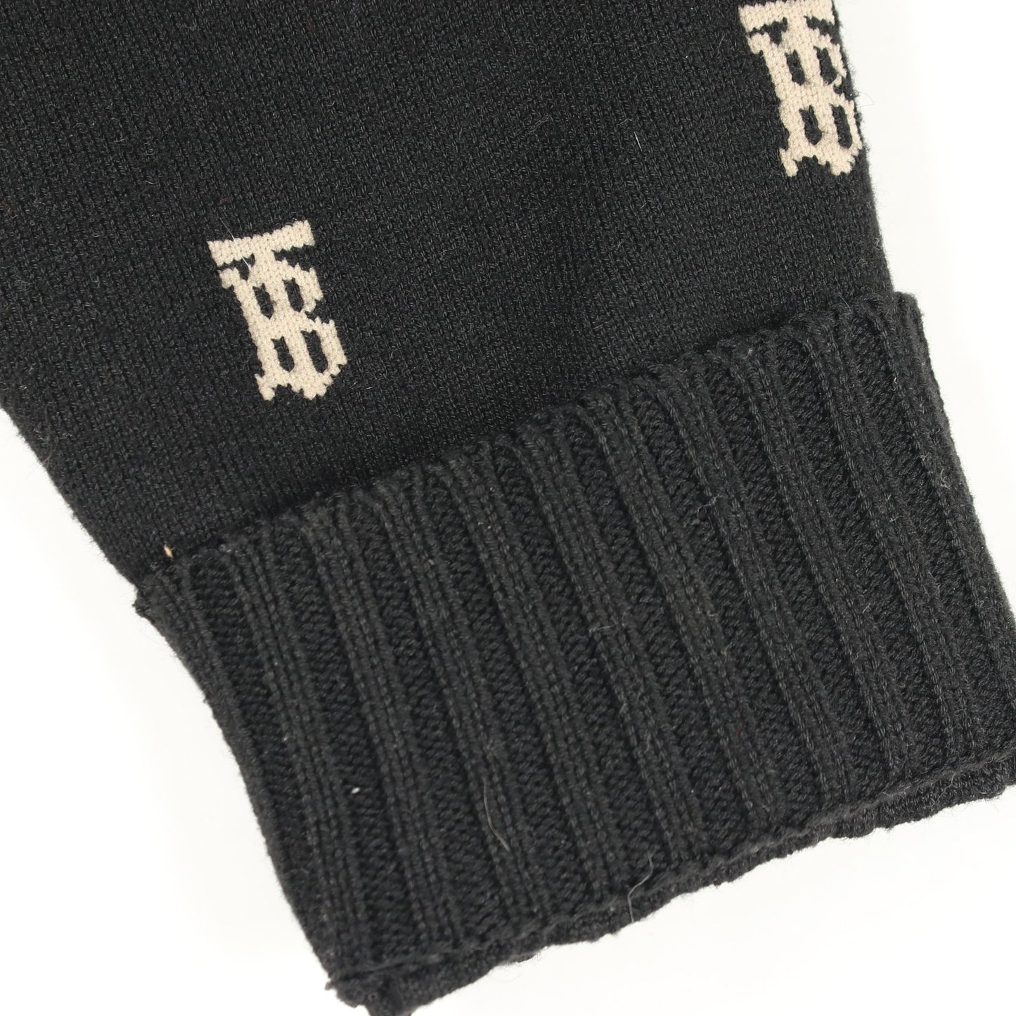 TBロゴ Vネック カーディガン S ブラック ベージュ バーバリー トップス BURBERRY