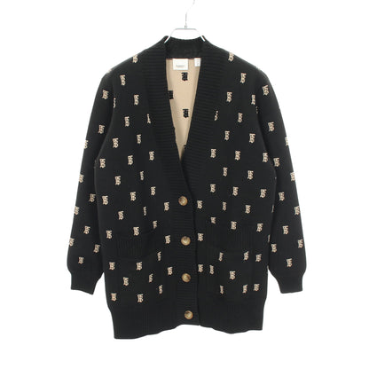 TBロゴ Vネック カーディガン S ブラック ベージュ バーバリー トップス BURBERRY