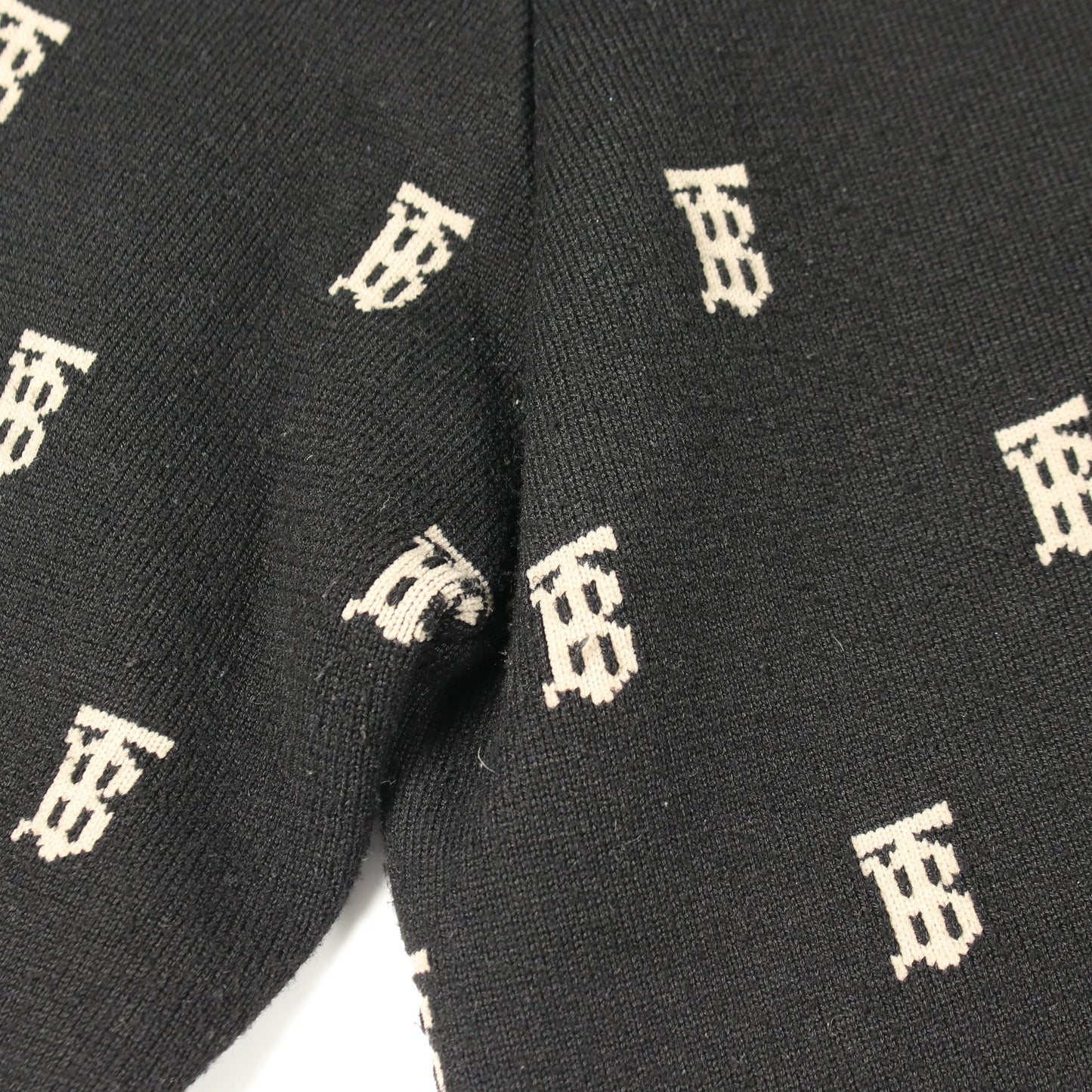 TBロゴ Vネック カーディガン S ブラック ベージュ バーバリー トップス BURBERRY