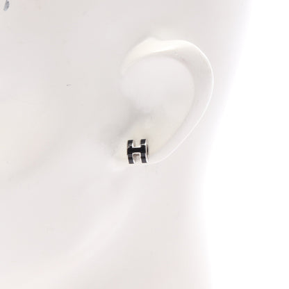 MINI POP H ミニポップアッシュ ピアス シルバー ブラック エルメス アクセサリー HERMES