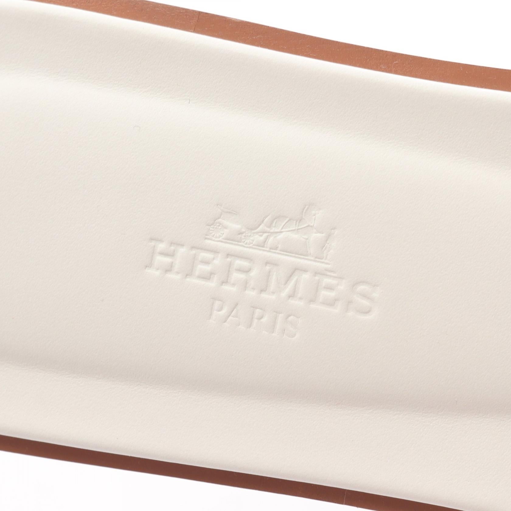 オラン ミュール サンダル レザー ホワイト ブラウン エルメス シューズ HERMES