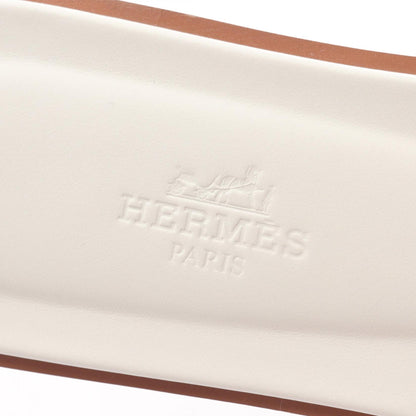 オラン ミュール サンダル レザー ホワイト ブラウン エルメス シューズ HERMES