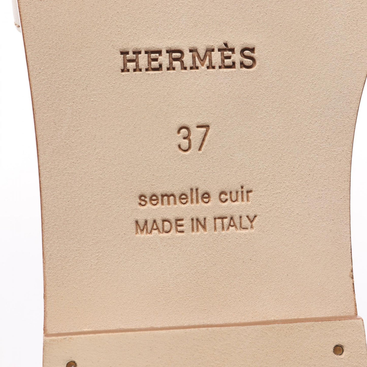 オラン ミュール サンダル レザー ホワイト ブラウン エルメス シューズ HERMES