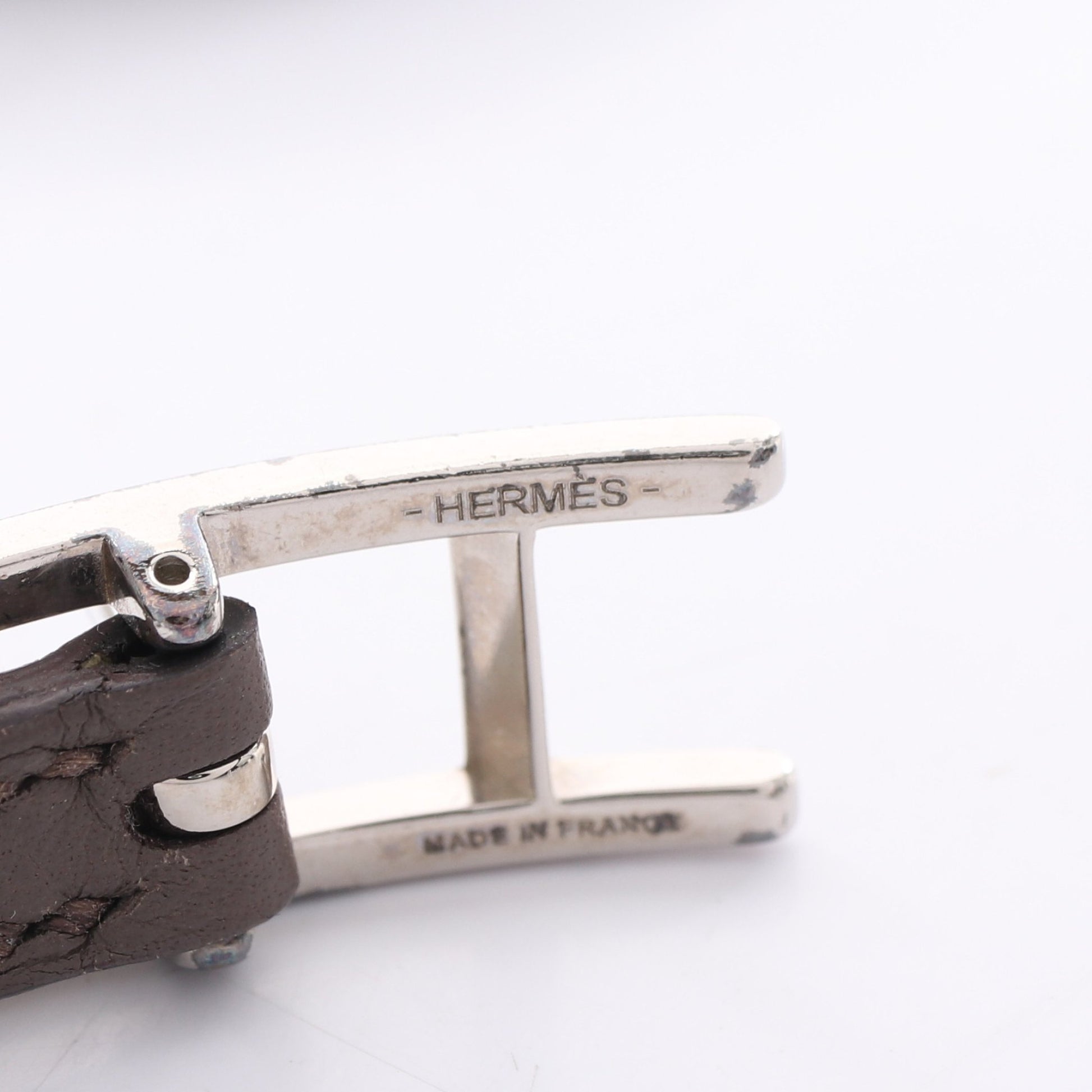 ビーアピ ドゥブルトゥール リバーシブル ブレスレット レザー グレー ライトイエロー シルバー エルメス アクセサリー HERMES