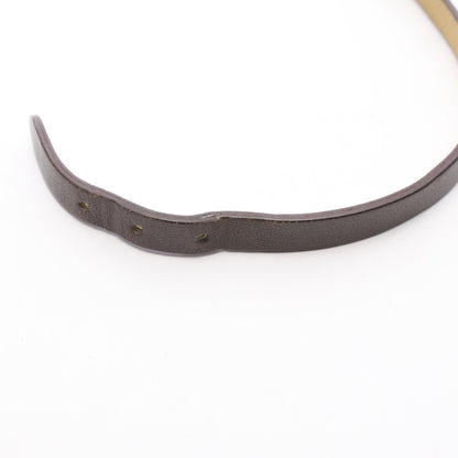 ビーアピ ドゥブルトゥール リバーシブル ブレスレット レザー グレー ライトイエロー シルバー エルメス アクセサリー HERMES