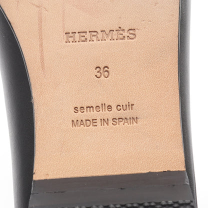 パンプス レザー ブラック エルメス シューズ HERMES