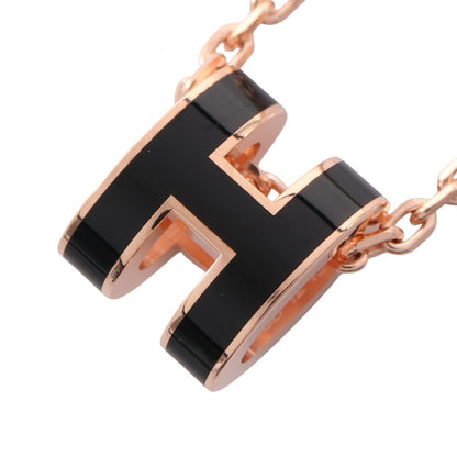 MINI POP H ミニポップアッシュ ネックレス GP ピンクゴールド ブラック エルメス アクセサリー HERMES